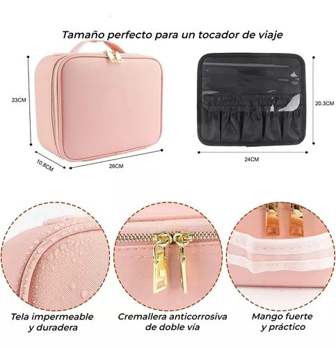 NECESER PORTABLE CON SISTEMA ANTICAIDAS Y ESPEJO LED TÁCTIL + REGALO