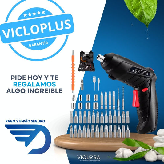 Taladro Destornillador Inalámbrico 3.6V con Maletín y 47 Accesorios + REGALO