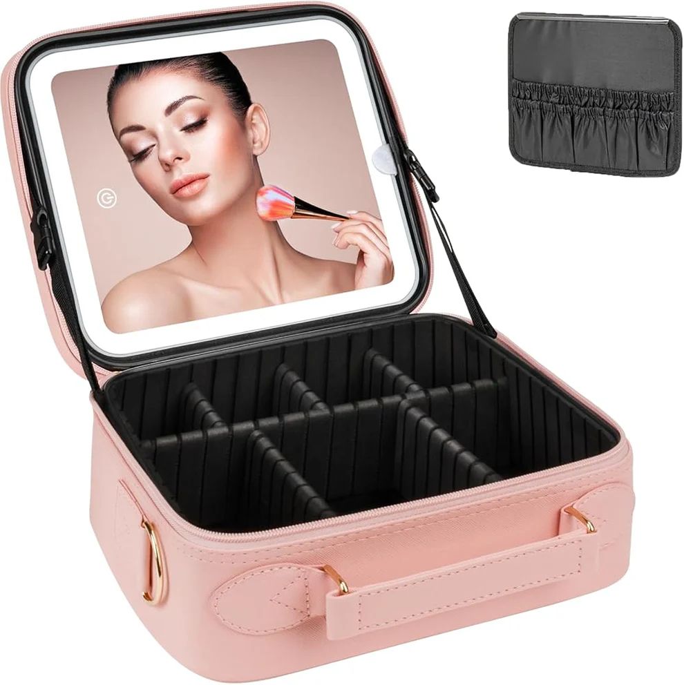 NECESER PORTABLE CON SISTEMA ANTICAIDAS Y ESPEJO LED TÁCTIL + REGALO