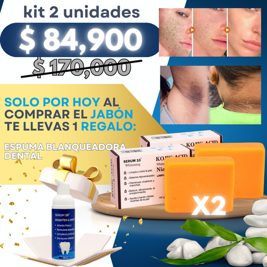 KIT X2 Jabón Aclarante con Ácido Kójico + Niacinamida +🎁 REGALO SOLO HOY